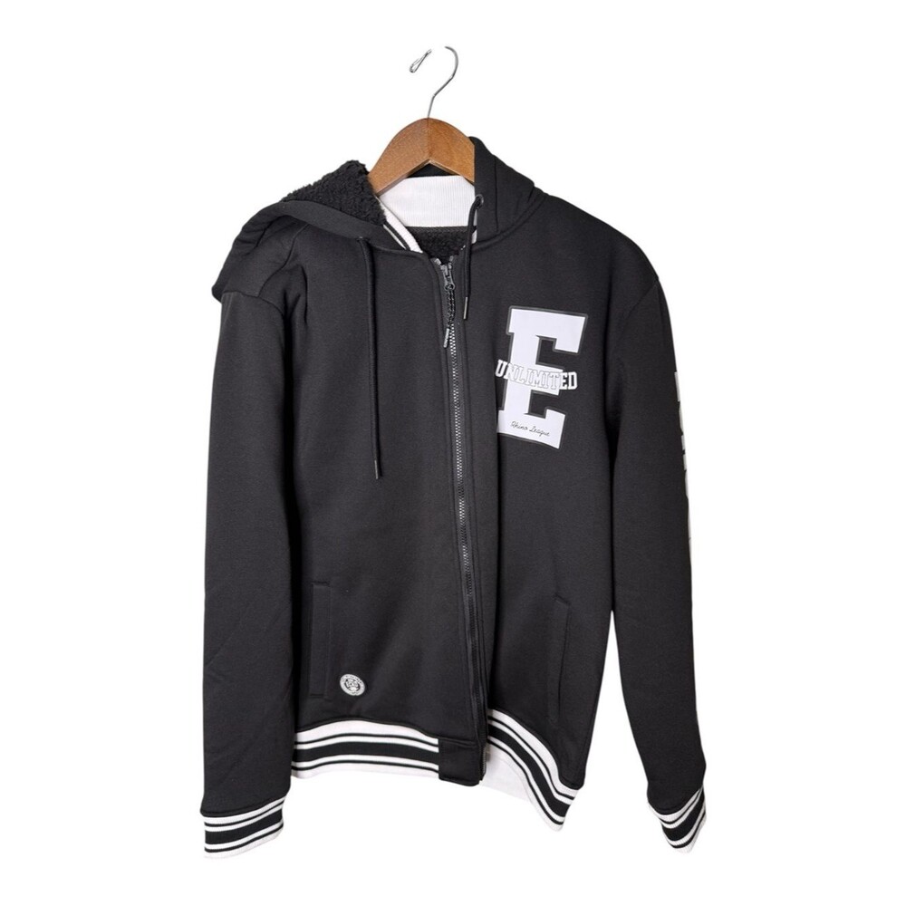 Ecko Unltd. Black Sherpa Lined Full Zip Hoodie Small NWT